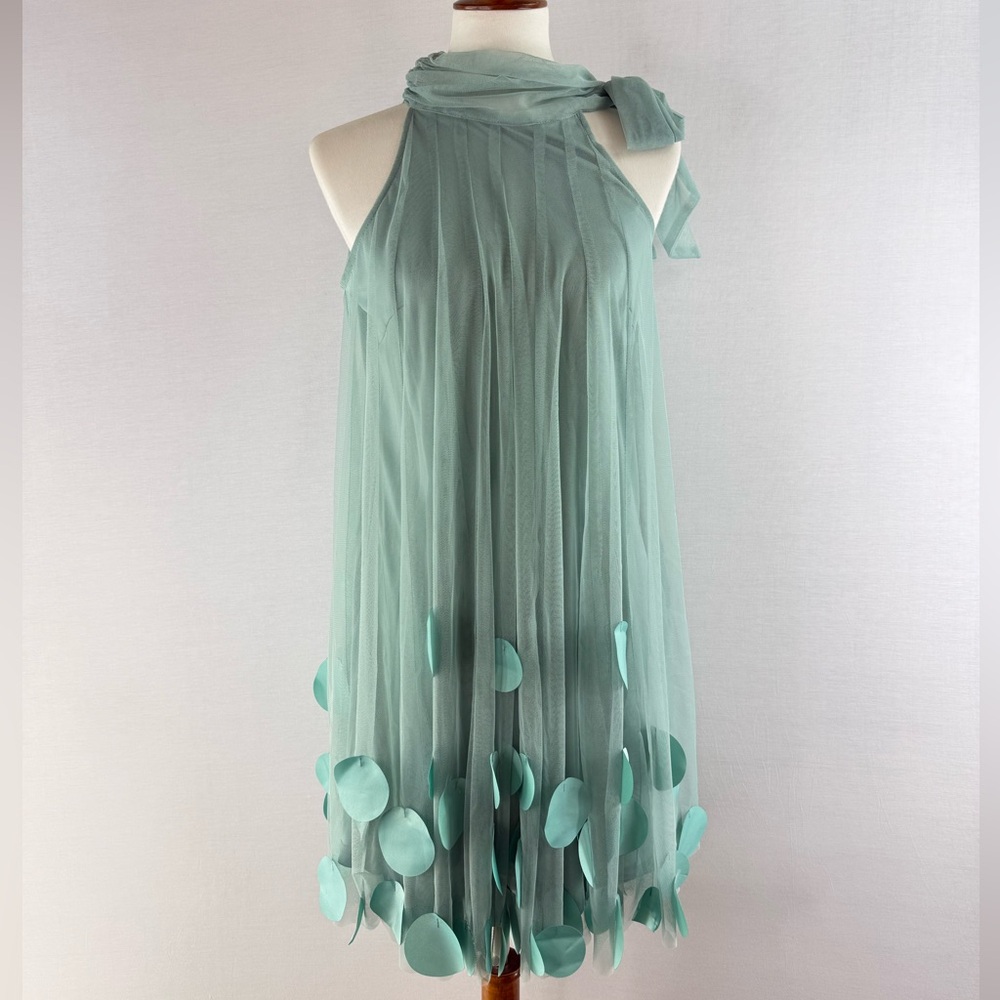 Ryu | ModCloth Seafoam Green Halter Mesh Bubble Shift Dress - Picture 11 of 11
